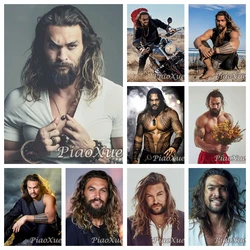 5D DIY Diamond Painting Jason Momoa Movie Star Diamond Embroidery Movie Poster Cross Stitch Kit Rhinestone Mosaic Art Home Decor
