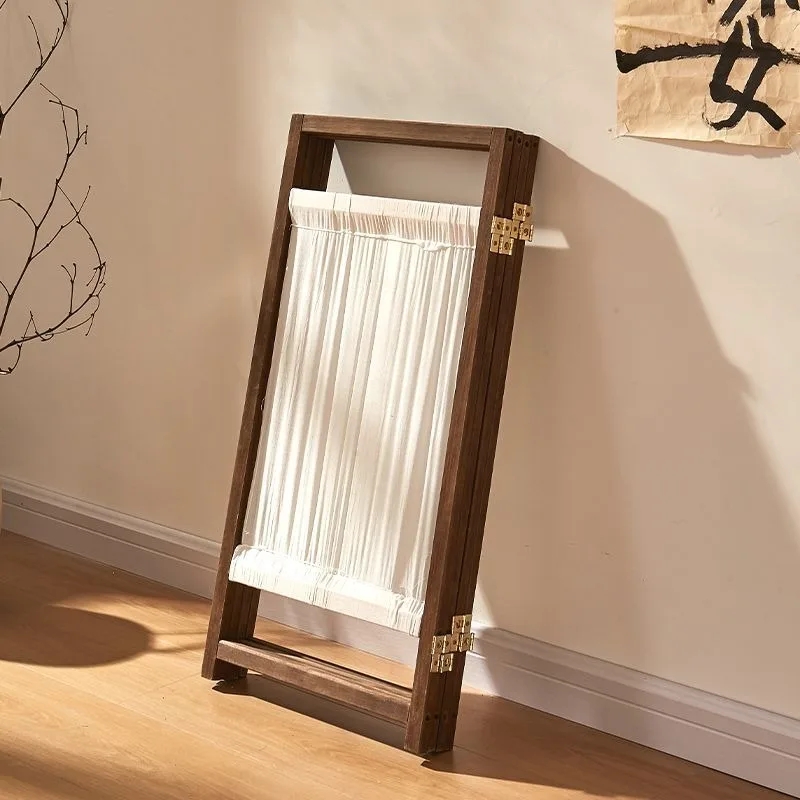 Kindergarten decoration blocking old retro simple folk fabric folding screen