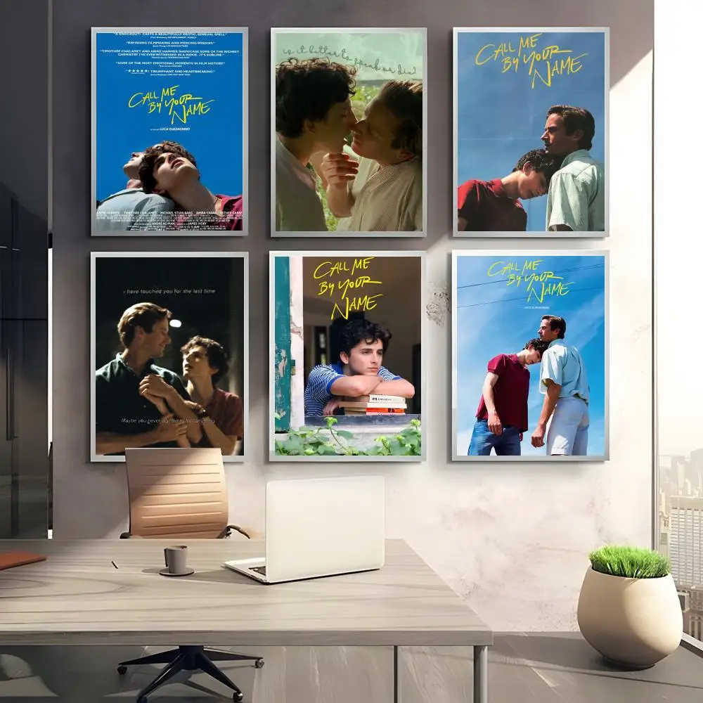 اتصل بي باسمك لوحة الفيلم الكلاسيكي الخط قماش المشارك: تجعد مجاني مقاوم للماء دائم جميع الفضاء جدار ديكور