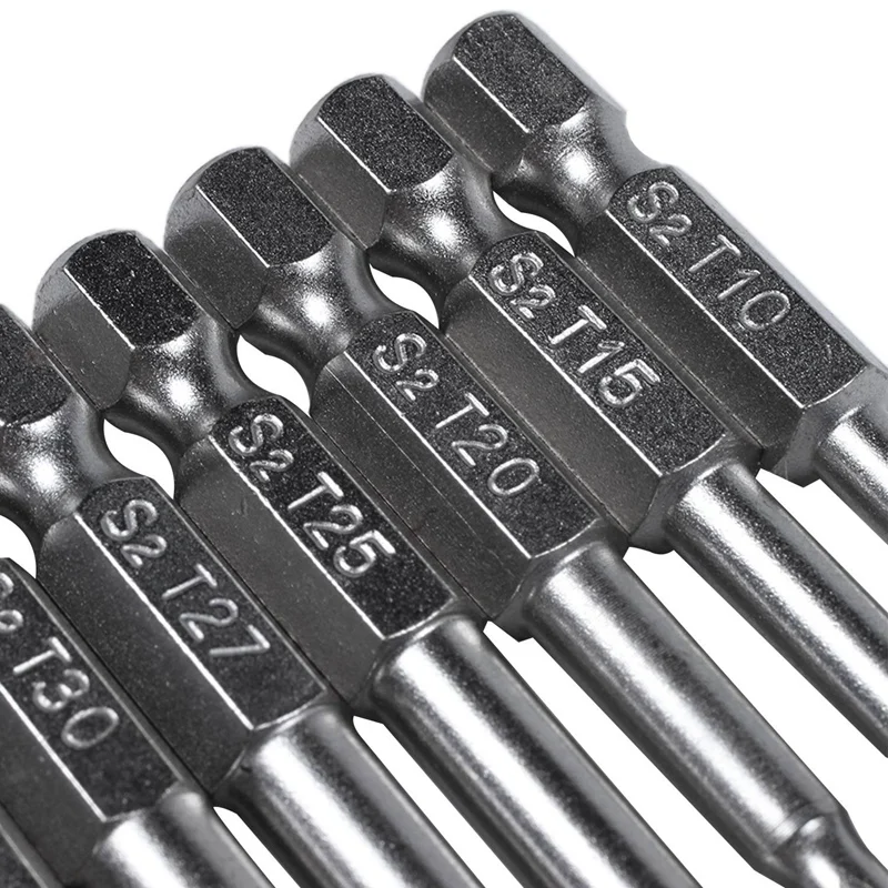 14Pcs Set Star Bit Screwdriver Drill Bits Screw Driver Magnetic 1/4Inch Hex Shank Hand Tools Five-Pointed Star Bore Hole