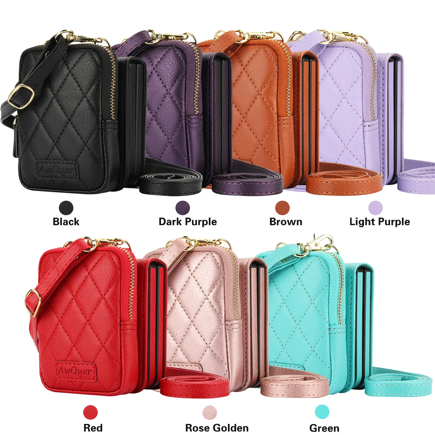 Luksusowe etui na Samsung Galaxy Z Flip 7 6 5 4 3, skórzane etui portfel z teksturą liczi, z długą smyczą, ochronne etui crossbody — zdjęcie produktu 2