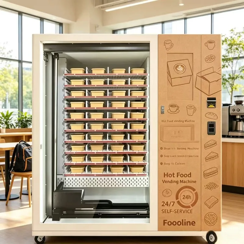 Smart Hot Food Vending Machine with Cloud Management 24/7 Self Service Elevator System Multi Payment Support for Mall Customized