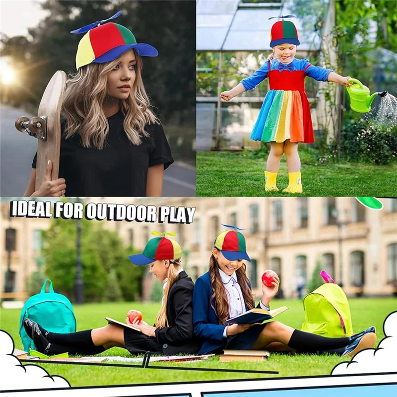 프로펠러 모자, 다채로운 프로펠러 모자, 프로펠러가 있는 성인 헬리콥터 모자, 여름 태양 보호 모자 프로펠러 모자