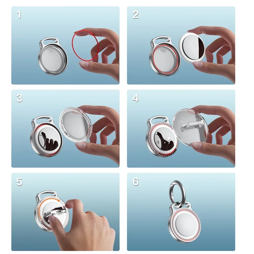 حافظة معدنية من الألومنيوم والتيتانيوم CJ لغطاء حماية صلب Airtag مع حامل سلسلة مفاتيح مقاوم للماء وخفيف الوزن ومتين، #3