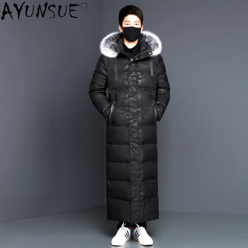 

Thick Down Jacket Men Clothing Long Parka 2024 Korean Style 90% Goose Jackets Fur Collar Coat Erkekler Ceket LXR954