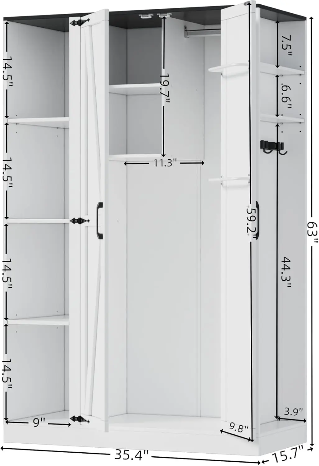 Broom Closet Storage Cabinet, 63
