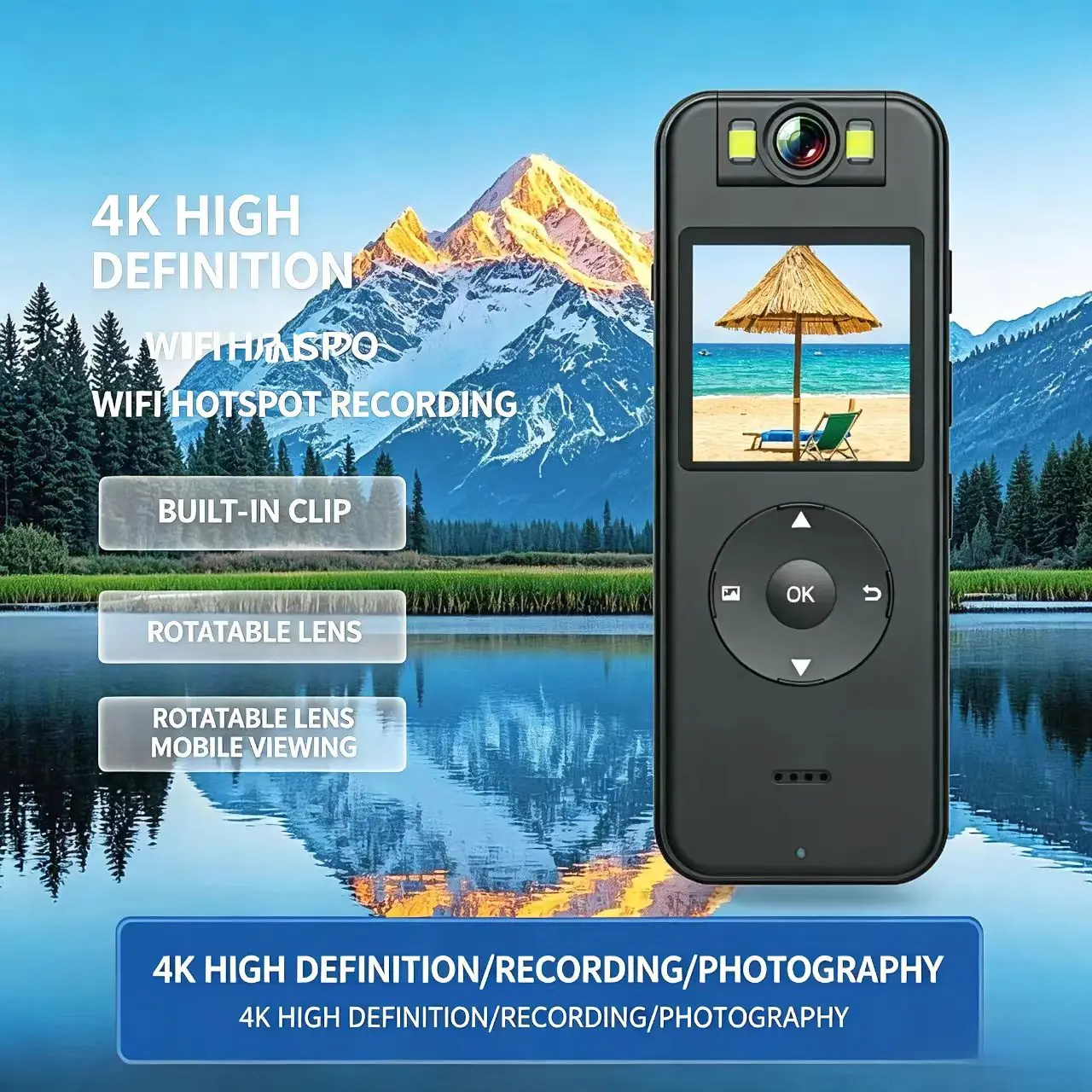 

CS09 High Definition 4K Sports Camera, 1.4-inch Display Screen, Wireless WiFi, Cycling DV Camera, Outdoor Sports Recorder