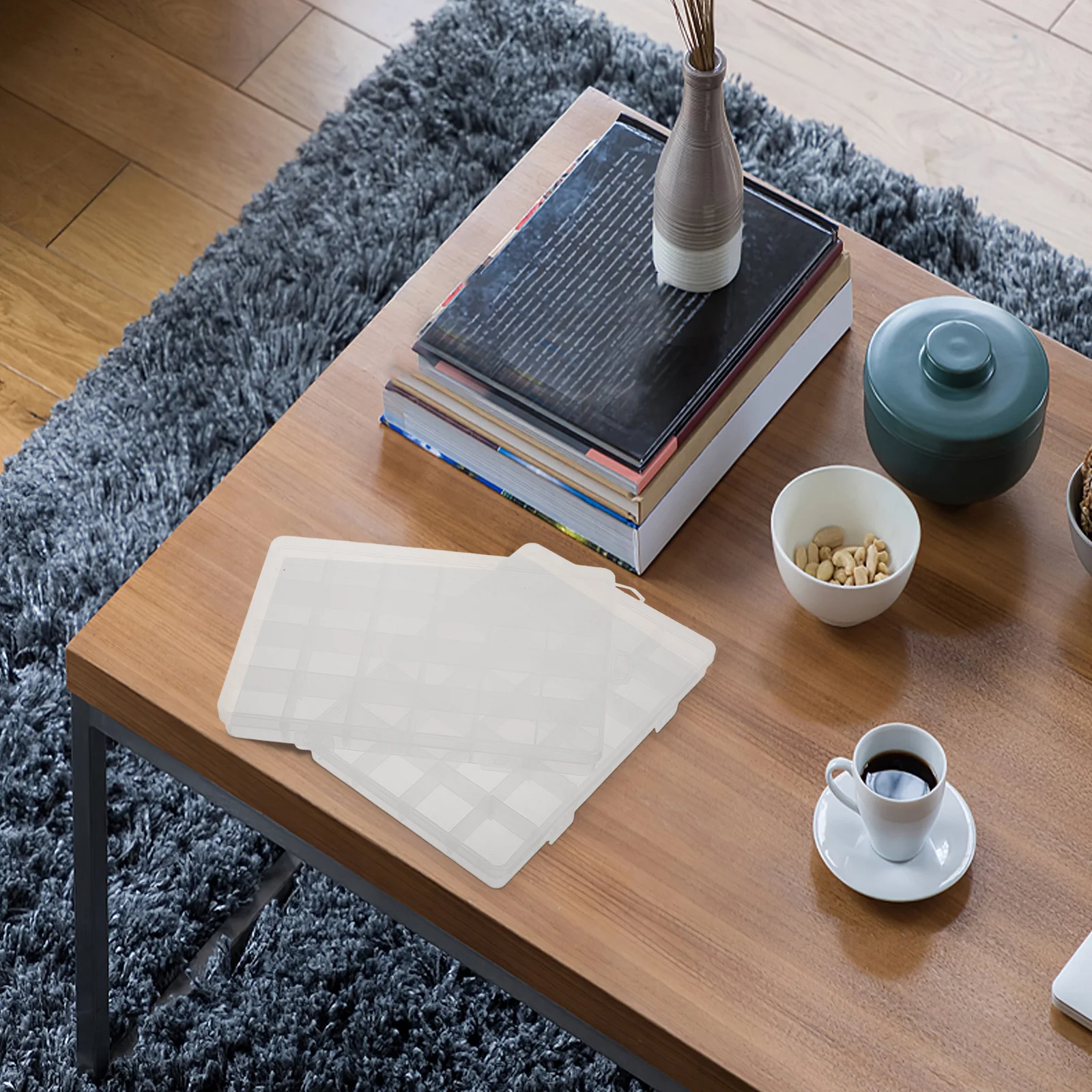 

2Pcs Clear Plastic Organizer Box Dividers Small Craft Storage Jewelry Beads Container Categorized Organization Durable Design