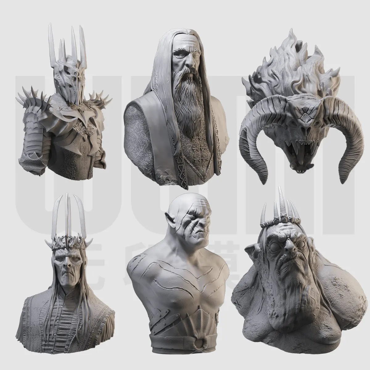 1/10 Soren Angma bust models 1/16 Resin White Mold 3D Printing Unassembled Unpainted Self-assembly Craft GK Figurine Model