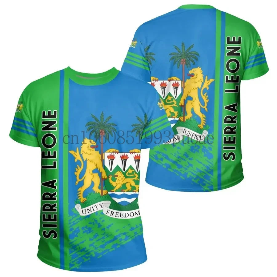 Africa Zone Apparel New Casual Loose Sweatshirt Street Style Printing Sierra Leone Active Flag T-shirt Tops