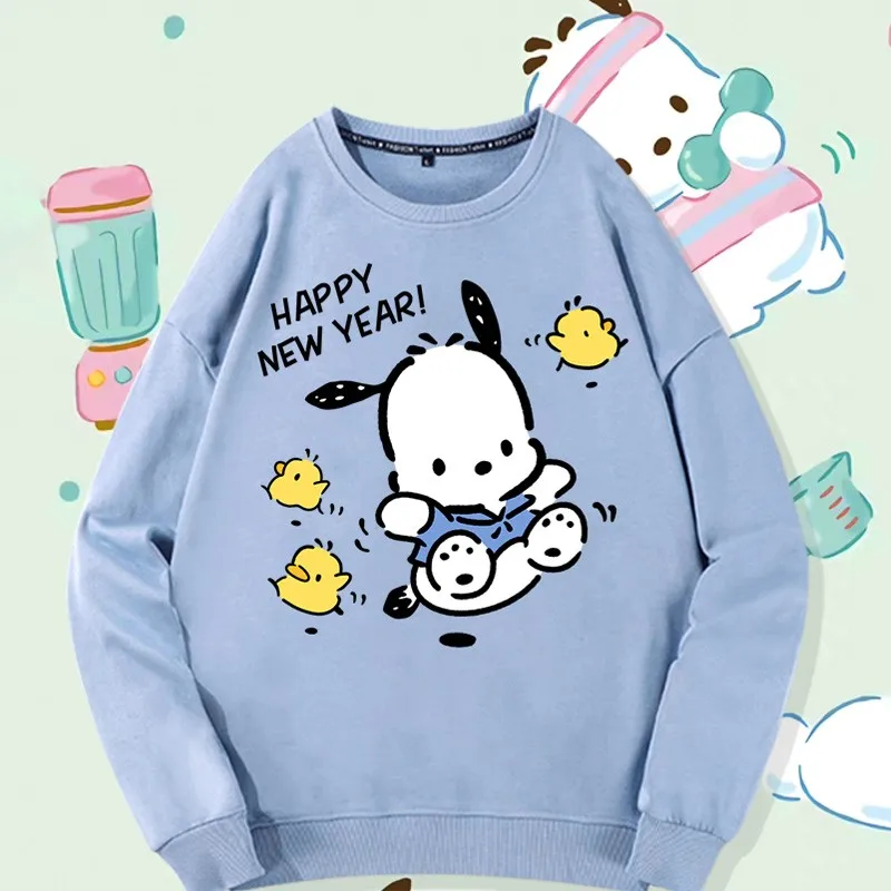 

Pacha dog co-crewneck hoodie women 2024 new girls design sense coat Sanrio animation surrounding clothes