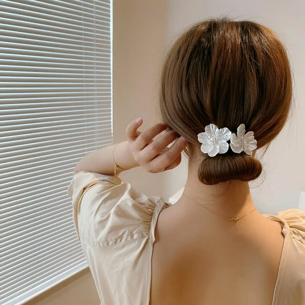 Shell Flower Hair Bun Maker Fashion Temperament Flower Bud Head Bun Maker Hair Accessory Lazy People\'s Hair Extensions Artifact