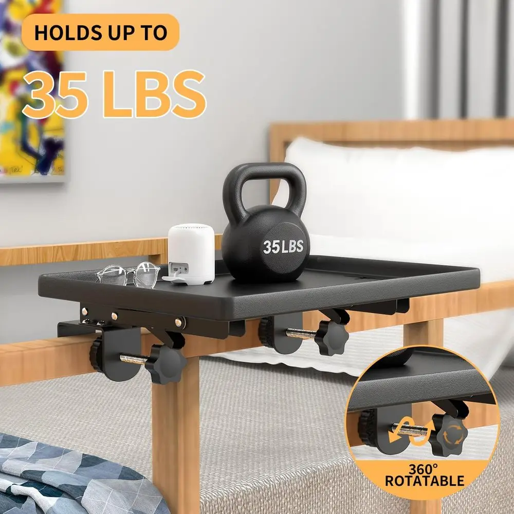 Adjustable Bedside Shelf with Cup Holder - Black Bunk Bed Organizer for Dorm Room mesa de noche bedroom furniture mesas de noche