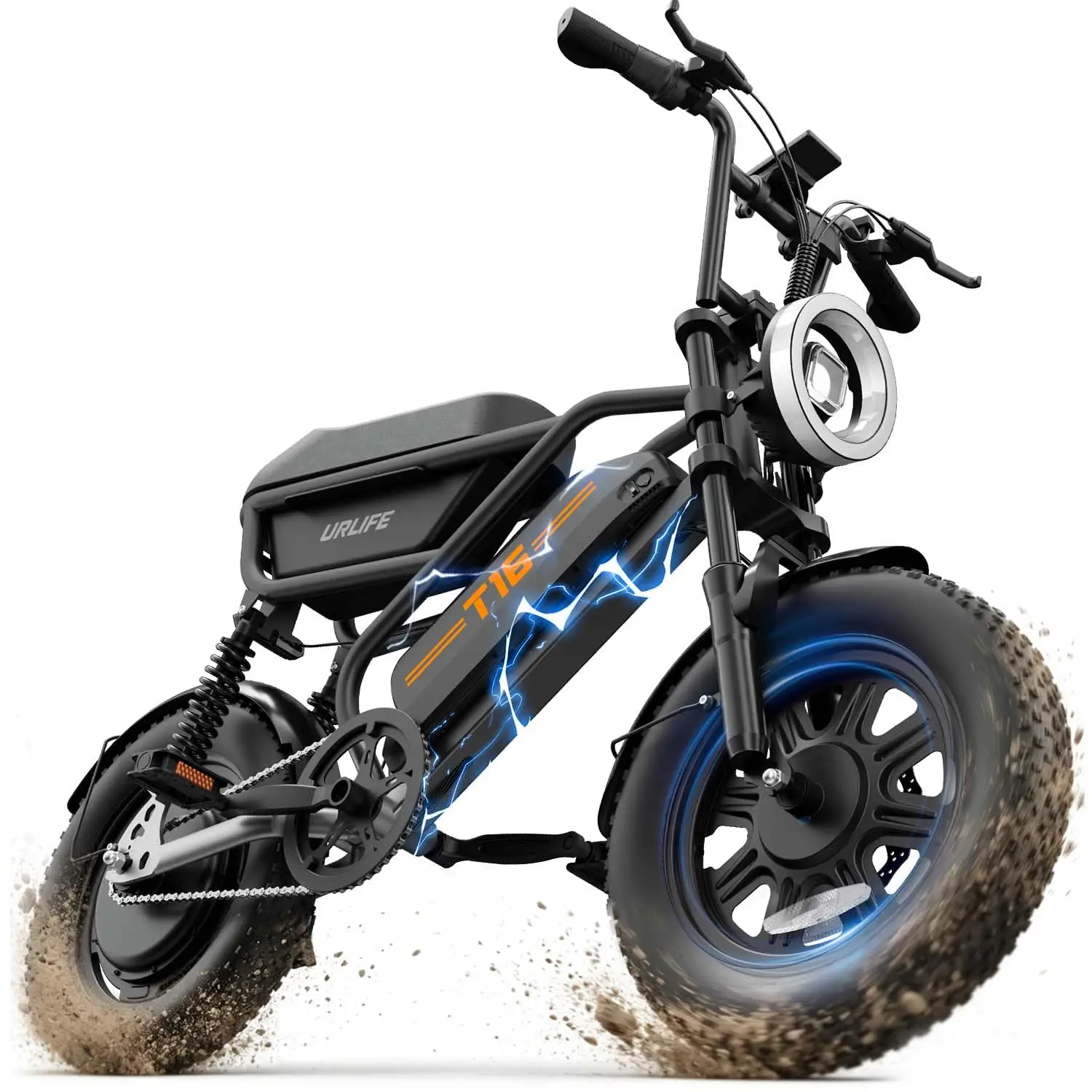 Electric Bicycle with Storage Box, 48V 13AH Battery, 20+MPH Off-Road Fat Tire E-Bike, 16 Inch, UL 2849, Customized