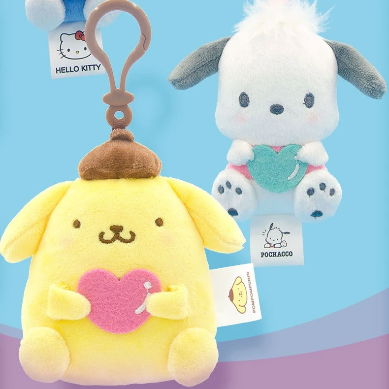 Kawaii سانريو مرحبا كيتي المفاتيح قلادة Kuromi بلدي ميلودي أنيمي الكرتون الأطفال ألعاب من نسيج مخملي دمية قلادة زوجين هدايا عيد ميلاد