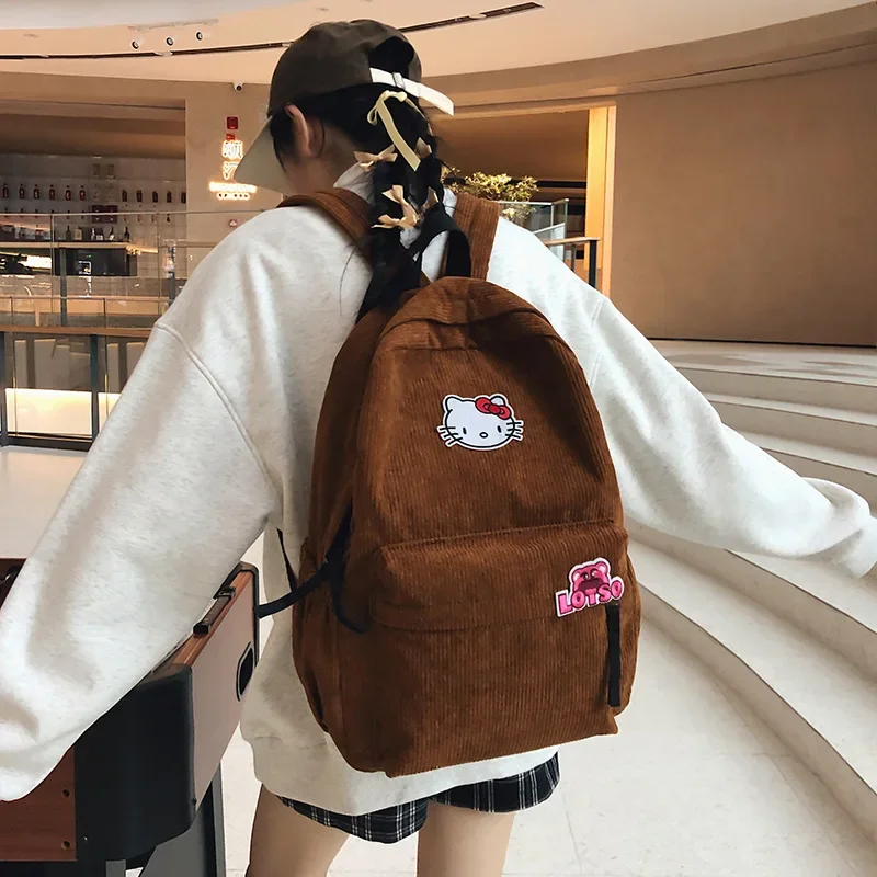 مرحبا كيتي الطفل على ظهره فتاة جديدة الترفيه الكرتون سعة كبيرة حقيبة مدرسية الطالب أنيمي الشكل Kawaii الكرتون
