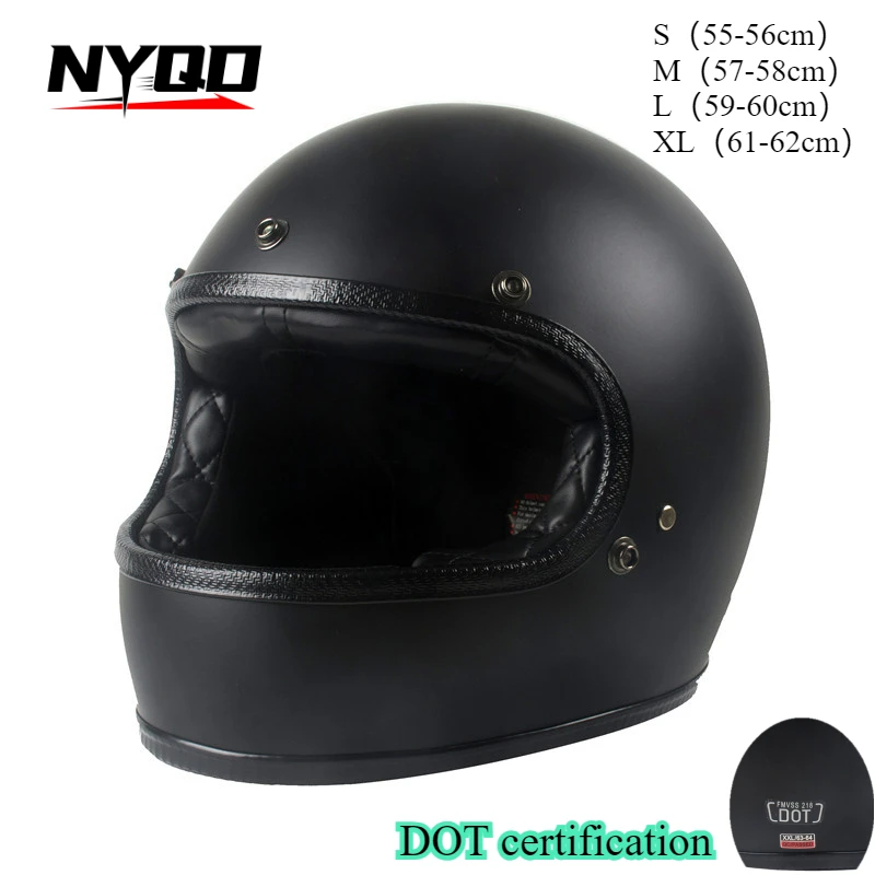 Black Fiberglass Full Face Helmet Motorcycle Racing Dot Capacete De Moto Motociclista Para Motocross Kask Casco Matte Black