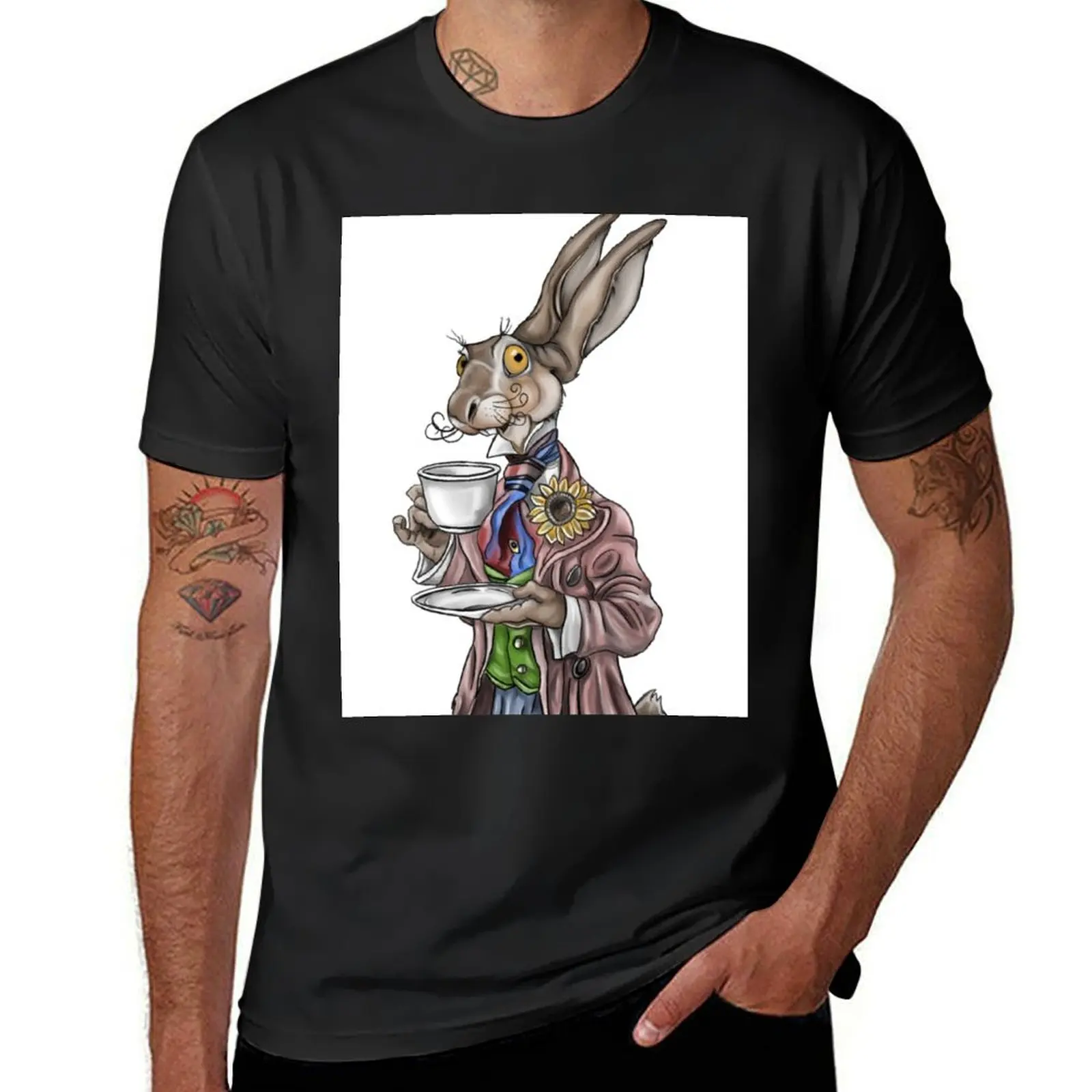 March hare T-Shirt sublime customs aesthetic clothes plain black t shirts men