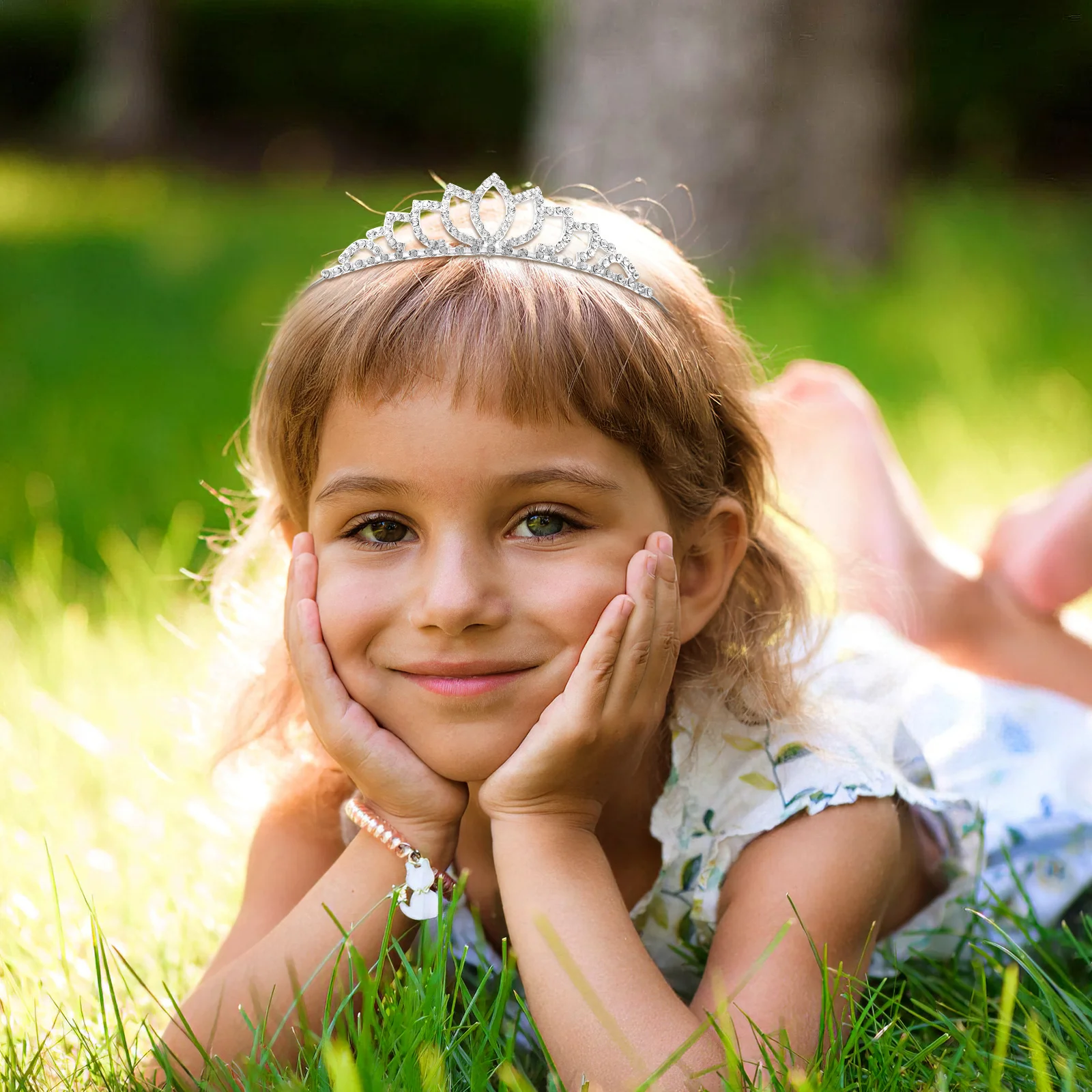 

Fashion Rhinestone Alloy Hair Tiara For Women Kids Silver 14X2.6Cm 38Cm Wedding Bridal Party Engagement Decorative Cartoon