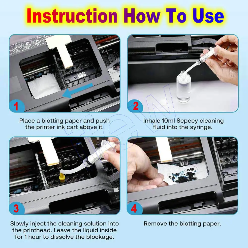 Printer Clean Printhead Syringes Tool Set Print Head Cleaning Kit Suction Syringe Sublimation Pigment Dye Ink for Canon HP Epson