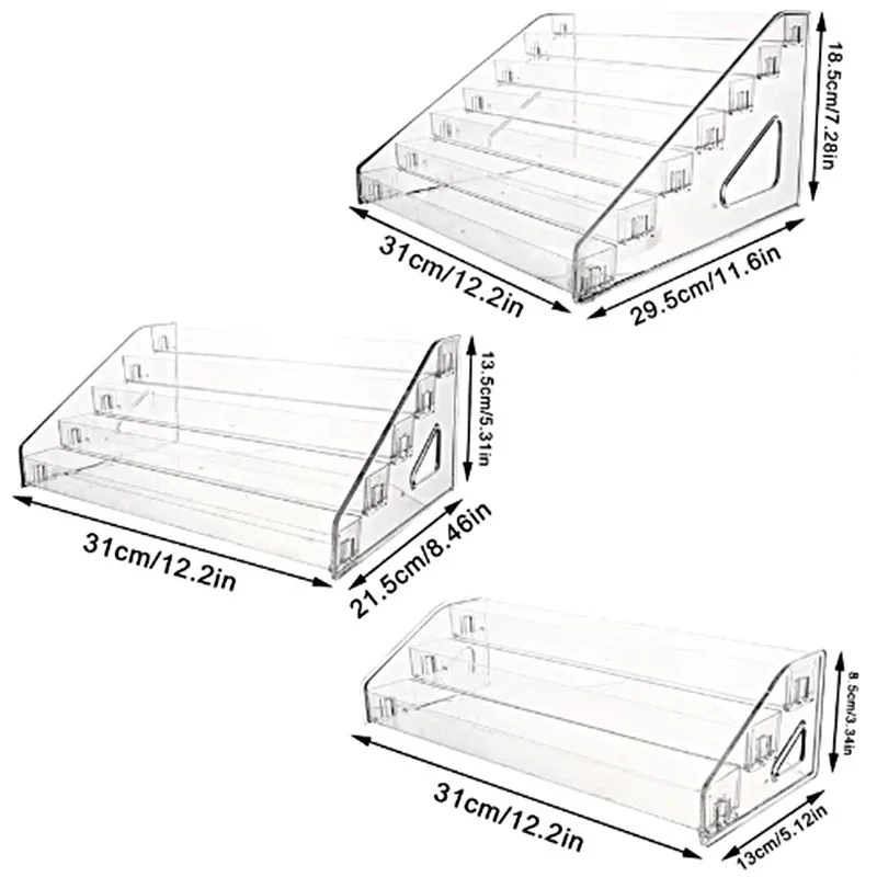 Acrylic Transparent Multi-layer Nail Polish Display Stand Lipstick Storage Box Plastic Nail Salon Cosmetic Tabletop Display Rack
