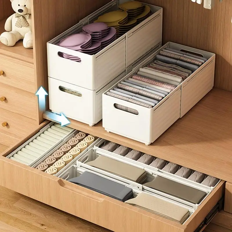 Cabinets Storage Box Cabinet retractable storage box  Multifunctional Drawer Style Storage Bins for Cabinets Countertop Drawer