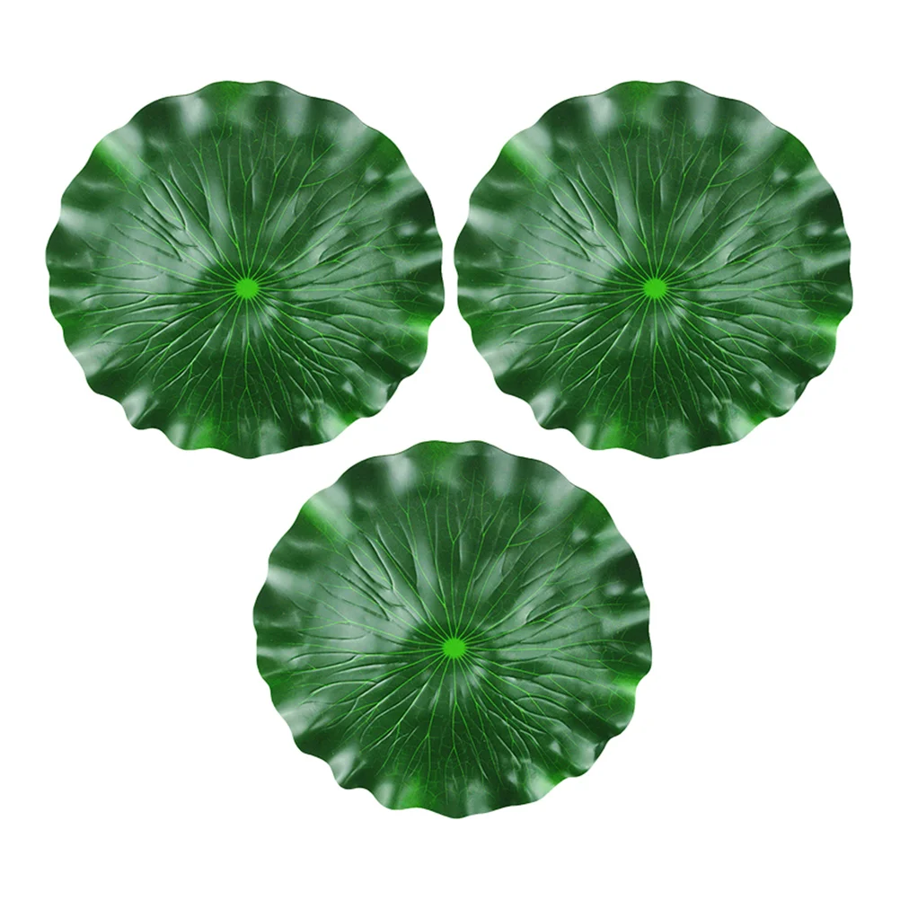 3pcs EVA Artificial Lotus Leaves Floating Decor for Fish Tank Pond Garden Fountain Simulation Leaf Pool nament