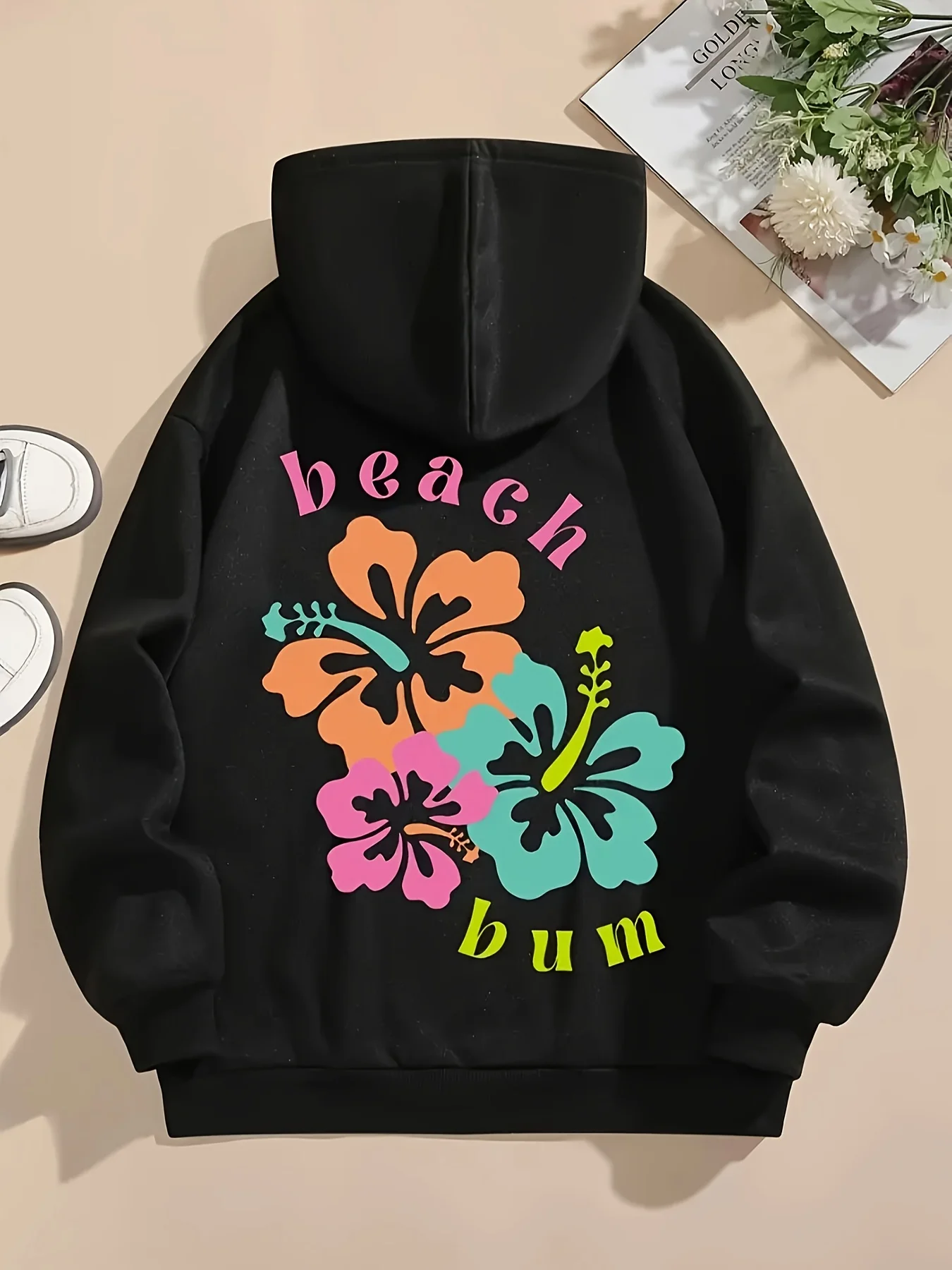 

Tropical Floral Beach Graphic Print Autumn and Winter Cotton Hoodies for Men and Women Leisure Outdoor Street Sports Training