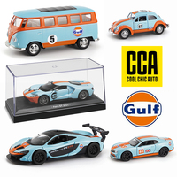 CCA 1:43 McLaren Beetle Ford GT Volkswagen Bus Gulf Oil Co branded Car Model Acrylic Box Metal Alloy Car Toy Gift Series