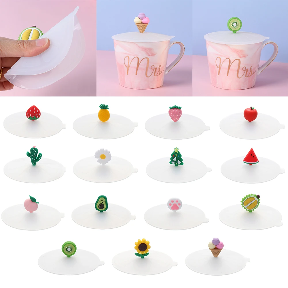 New Tea Coffee Lids Cap Suction Cup Cover Dustproof Leakproof Silicone Cup Cover