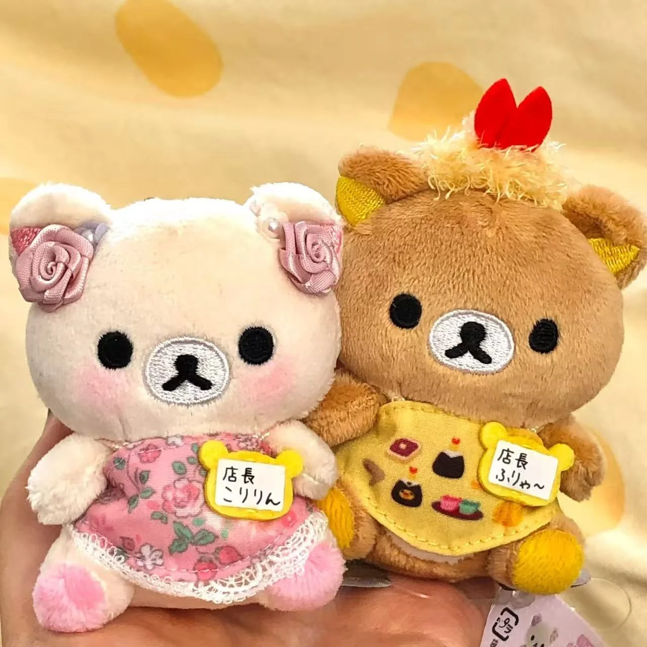 Rilakkuma Store Manager Series Plush Keychain Cute Relax Brown Bear Accessories Kawaii Soft Stuff Bag Pendant For Birthday Gift