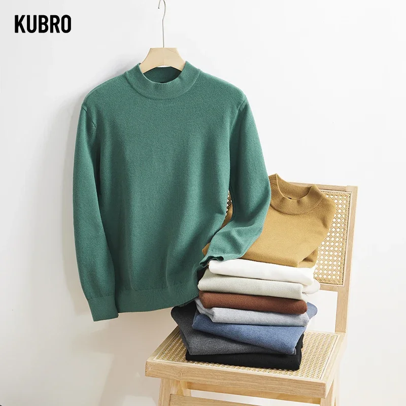 KUBRO maglione uomo Casual Pullover in cotone di alta qualità maglioni lavorati a maglia uomo 2023 inverno Fashion Brand maglioni Pullover da uomo