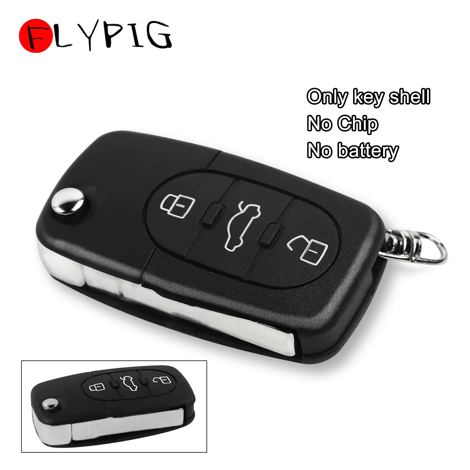 New Remote Key Fob Case Shell w/ Panic For AUDI A4 A6 A8 TT