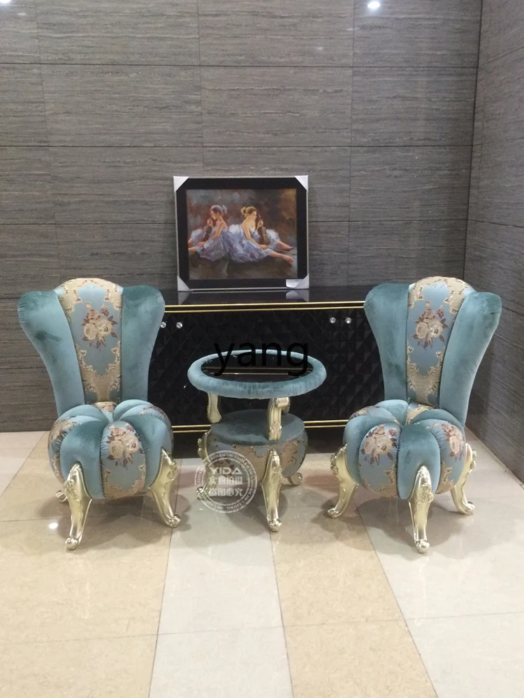 LH leisure sofa chair solid wood bedroom high back living room balcony small sofa table and chairs