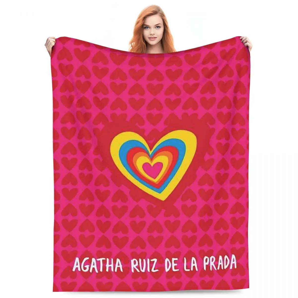 Agatha Ruiz-De La-Prada Pattern Blankets Flannel Sofa Throw Blanket Multi-function for  Bedroom Travel Throws Bedspread Quilt