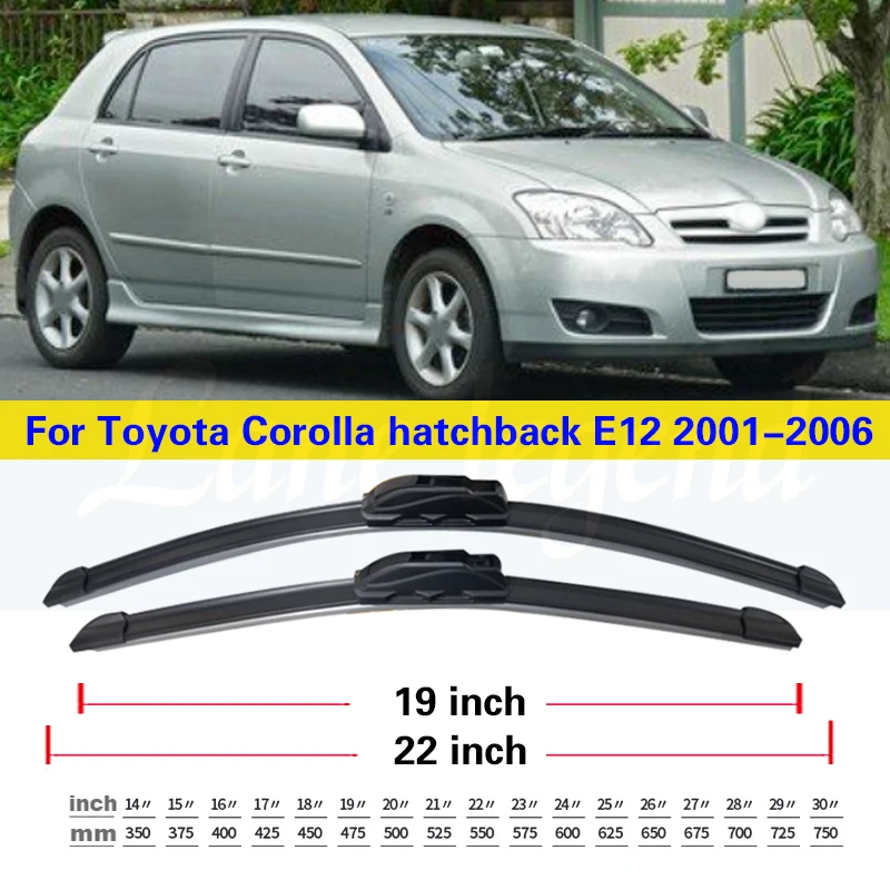 For Toyota Corolla hatchback E12 2001 - 2006 Car Wiper Front Rear Wiper Blades Windshield Windscreen Window 2004 2005 22\