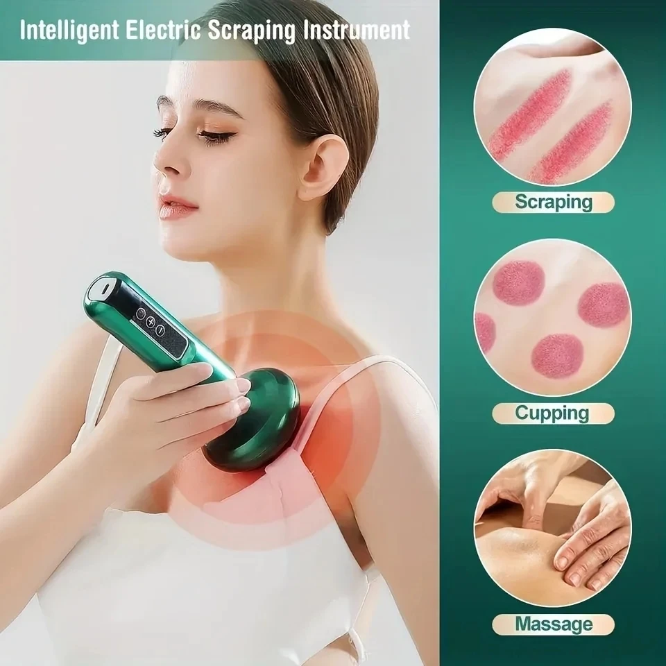 

Electric Gua Sha Instrument For Deep Tissue Massage Meridian Brush Lymphatic Drainage - Household Cupping Massage Artifact