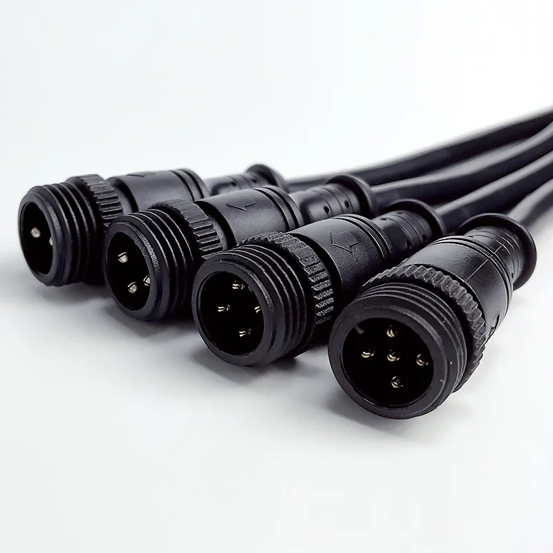 5/20 قطعة M16 المطاط الأساسية رئيس مقاوم للماء 2 3 4 5 دبوس IP67 سلك كابل التوصيل لشرائط ليد الذكور والإناث جاك الجوز موصل 20 سنتيمتر