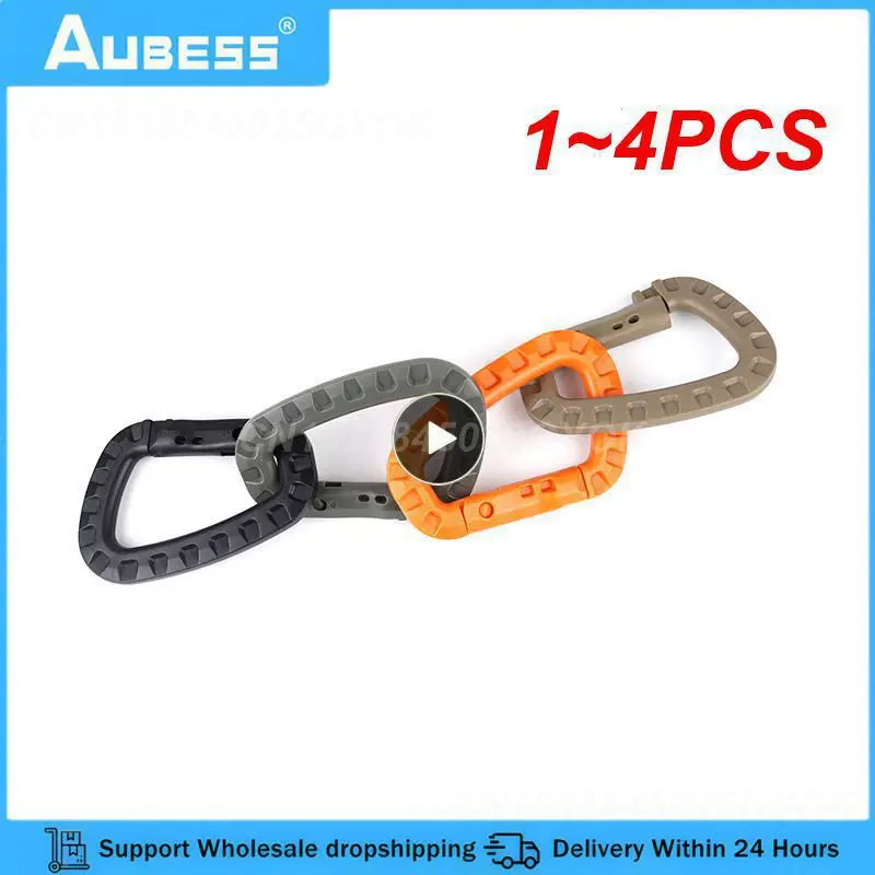 1~4PCS Survival D-ring Locking Carabiner Clip Aluminum Alloy Hanging Hook Buckle