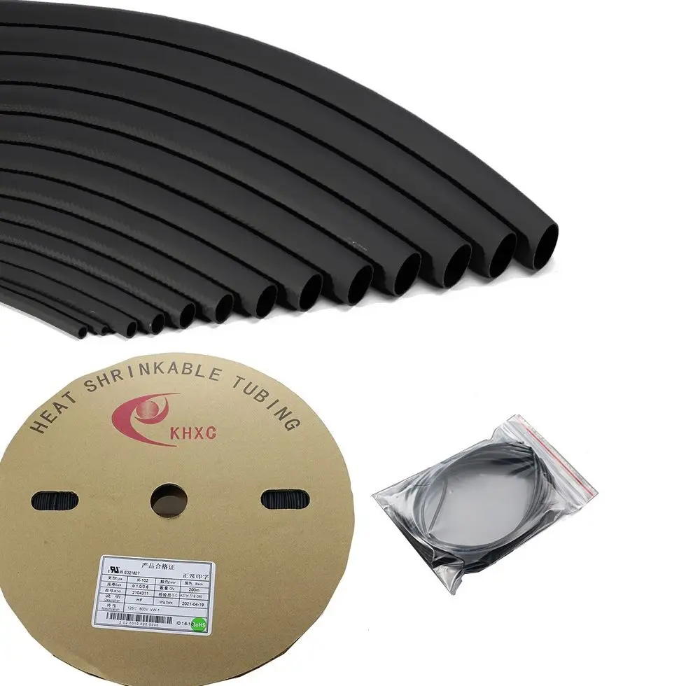 5 METER/LOT BLACK 1mm 1.5mm 2mm 2.5mm 3mm 3.5mm 4mm 5mm 6mm Heat Shrink Tubing Tube