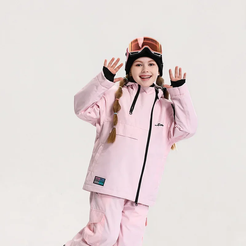 2025, neue Kinder-Ski-Kleidung für Jungen, Winter, atmungsaktiv, warm, winddicht, Doppelbrett, Freizeitsport, lockere Skijacke für Mädchen