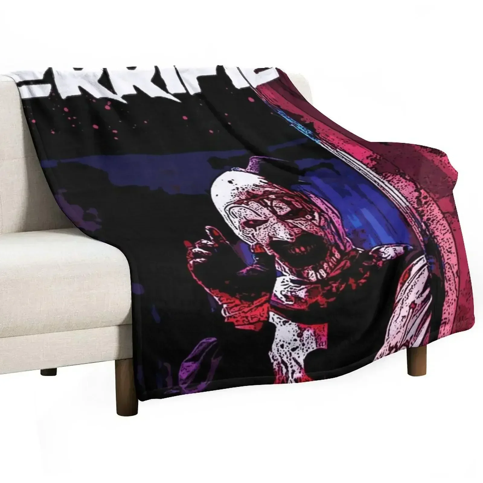Terrifier Throw Blanket Plaid on the sofa Plaid funny gift Giant Sofa decorative Bed Blankets