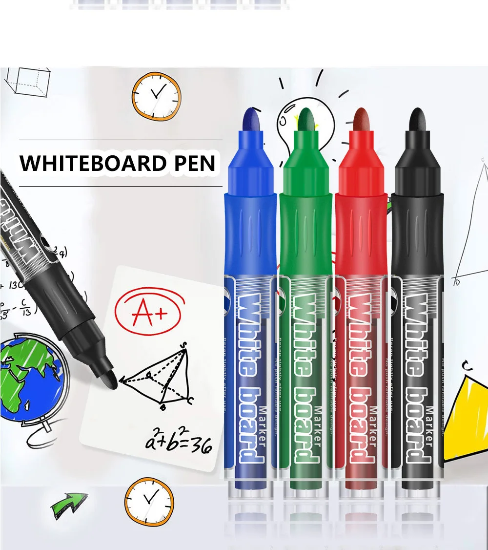 4/12Pcs Set Löschbaren Magnetischen Whiteboard Marker Stift Tafel Marker Kreide Glas Keramik Büro Schule Kunst Marker Schreibwaren – Detail 9