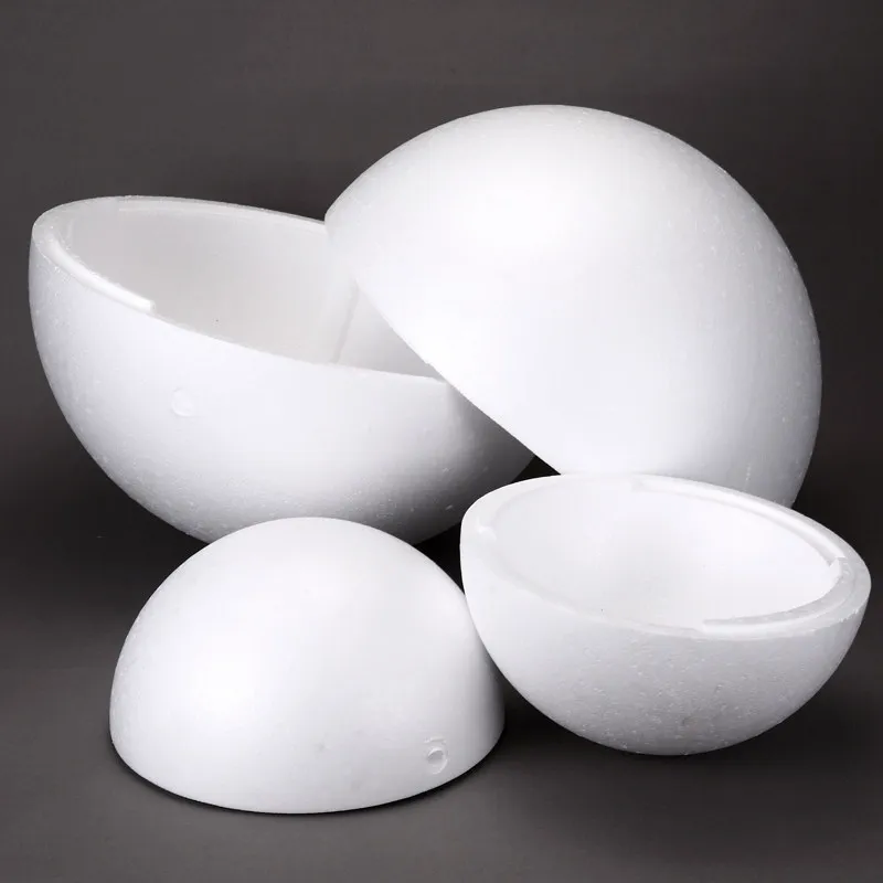1Pcs Hollow Foam Balls DIA 20cm 25cm Craft Supplies White Semicircle Props Wedding Decorations Christmas Valentine Craft DIY