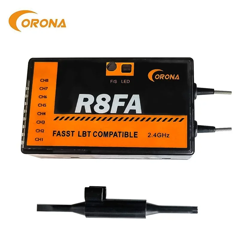 Corona R8FA 2.4Ghz 8CH Fasst Compatible Receiver With FUTABA FASST Remote Control T6EX T8FG 10CG 14SG 3PM 4PKS For RC FPV Drones