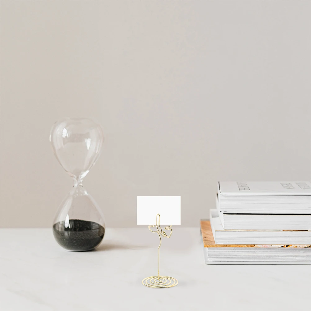 

12 Pcs Turtle Leaf Business Card Holder Desktop Picture Birthday Party Metal Wire Mini Sign Stand Iron Name