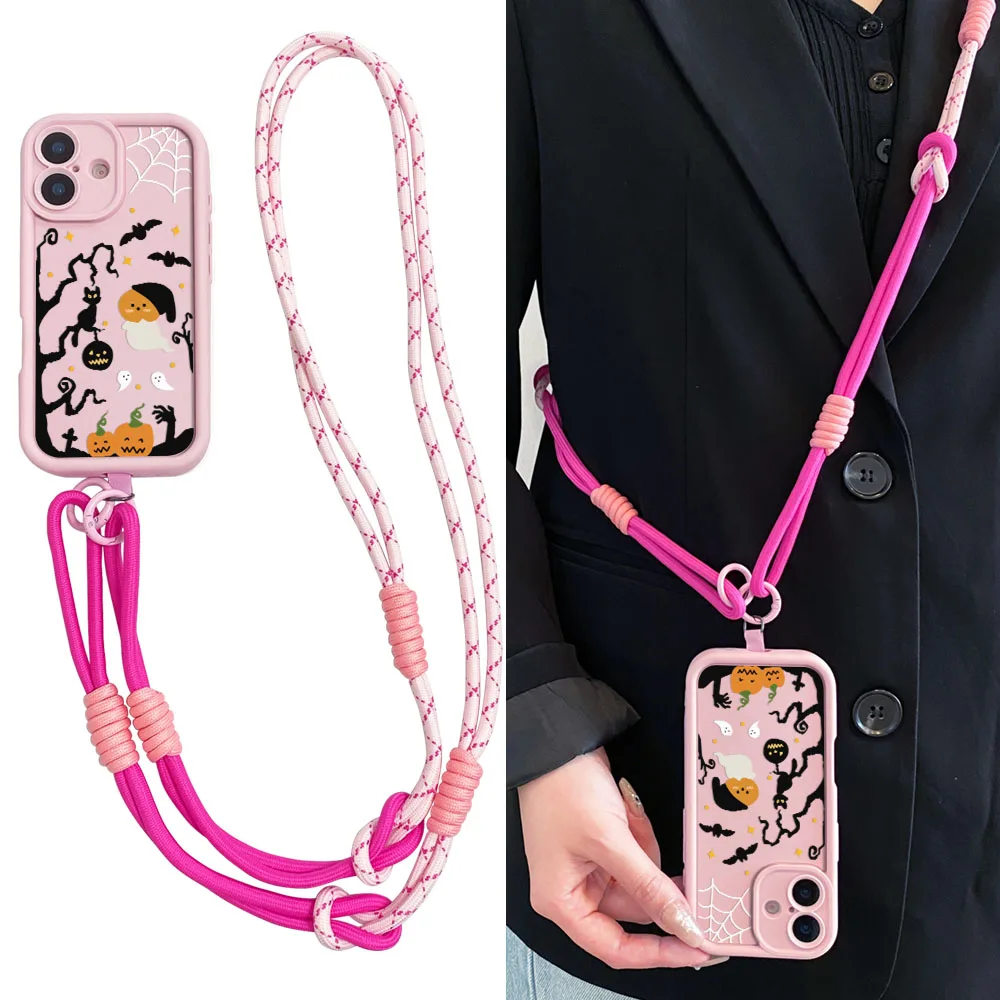 2025Halloween Crossbody الحبل قضية الهاتف لسامسونج A56 55 36 26 16 06 15 35 25 54 34 24 73 53 71 51 31 72 52 32 14 12 17 07
