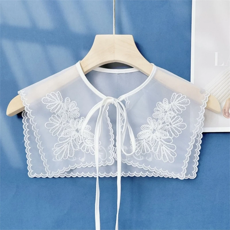 Woman Navy Collar Sheer Shawl Decorative False Collar Elegant Removable Collar Sweater Shirt Collar for Women DXAA