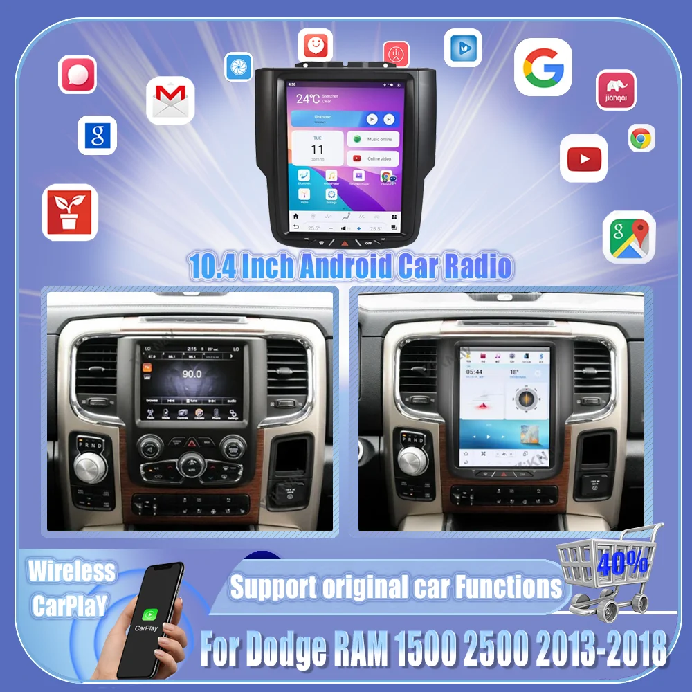 

Android 11 For Dodge RAM 1500 2500 3500 2013-2018 Car Radio Stereo Multimedia Player Carplay Android Auto Navigation WiFi BT