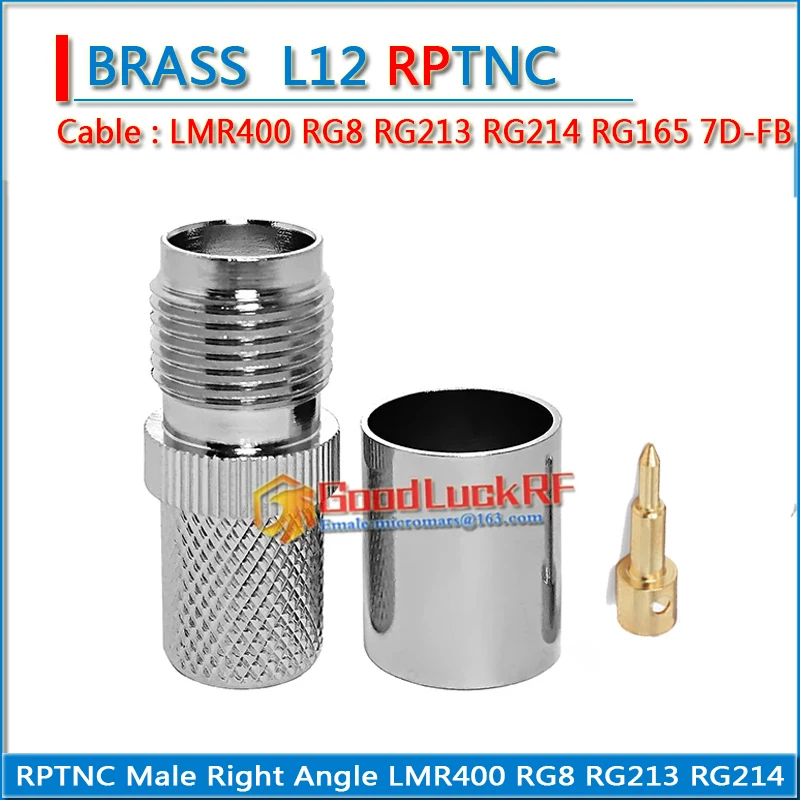 

RPTNC RP-TNC RP TNC Female Crimp LMR400 RG8 RG213 RG214 RG165 SYV50-7 7D-FB Cable Plug Nickel Plated Brass Coaxial RF Adapters